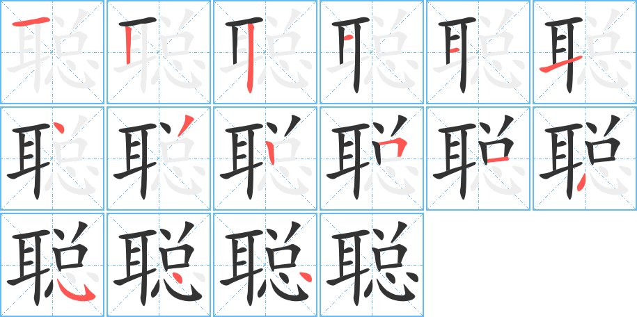 聪的笔顺分步演示