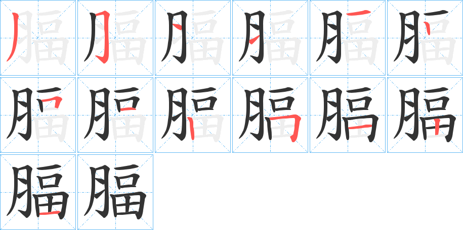 腷的笔顺分步演示