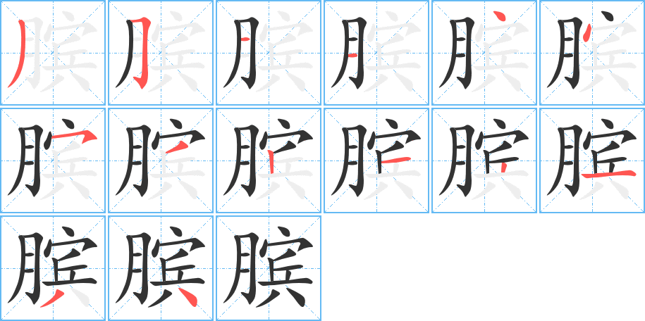 膑的笔顺分步演示