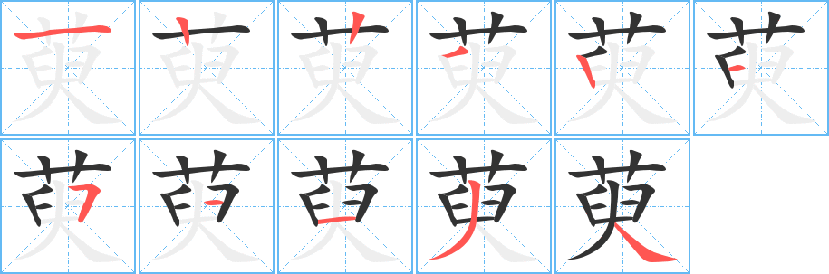 萸的笔顺分步演示