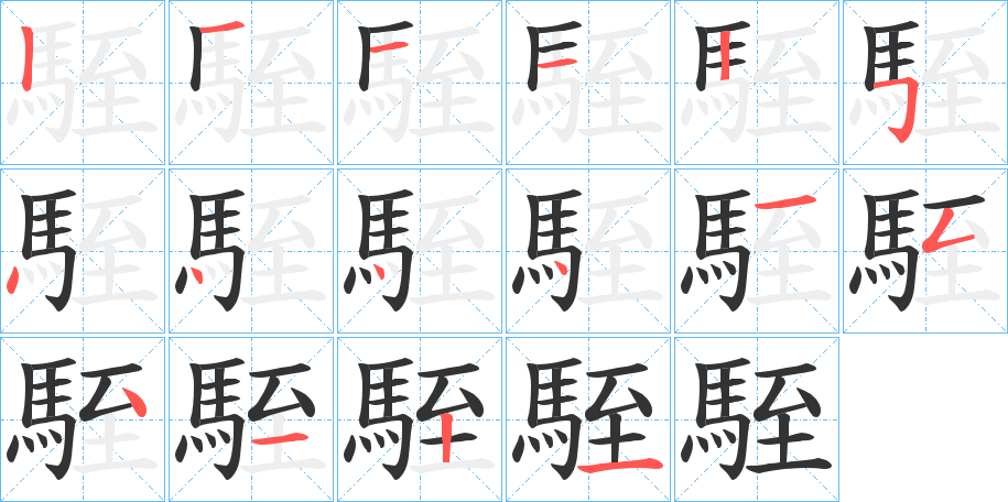 駤的笔顺分步演示