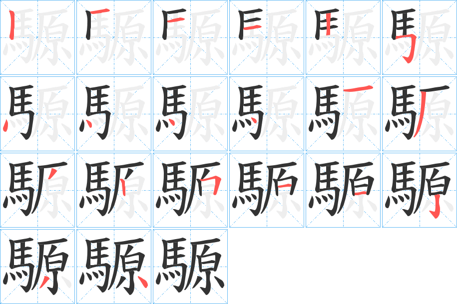 騵的笔顺分步演示