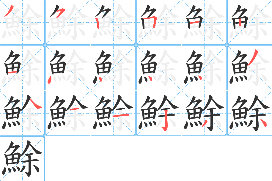 鮽的笔顺分步演示