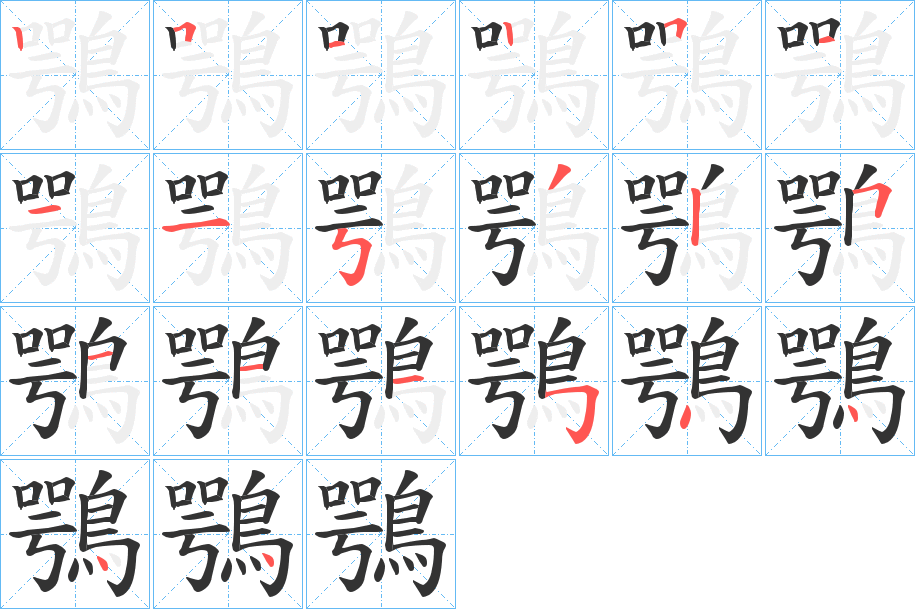 鶚的笔顺分步演示